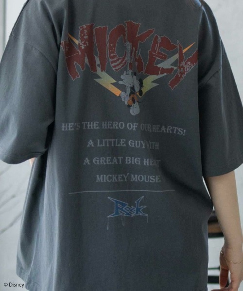 Disney（ディズニー） tシャツ ミッキーロックプリントTシャツ メンズ
