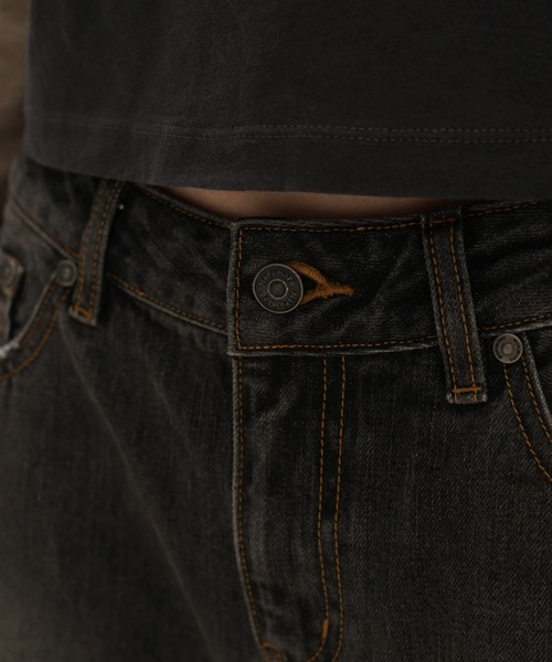 Moromoro ジーンズ デニム デニムパンツ ヴィンテージ加工 カーブ