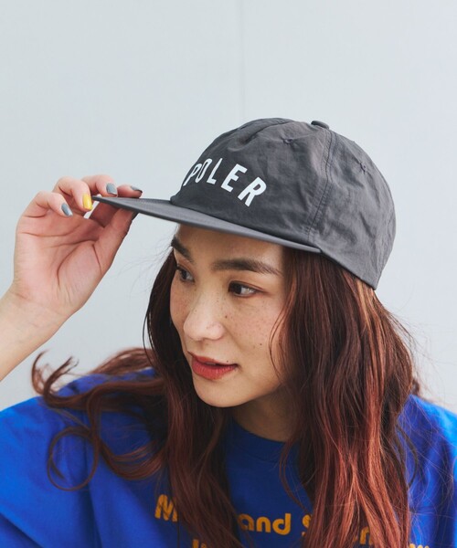 LESQUE × POLER ナイロンキャップ / ネイビー POLeR キャップ 帽子 × FREAK'S STORE/ポーラー フリークス