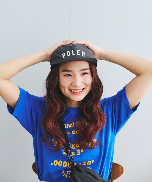 LESQUE × POLER ナイロンキャップ / ネイビー POLeR キャップ 帽子 × FREAK'S STORE/ポーラー フリークス