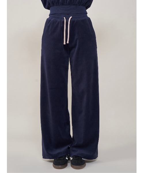Darich パンツ バイカラーコードベロアワイドパンツ レディース