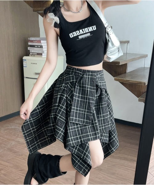 スカート シャツ巻き風 チェック柄スカート : ZOZOTOWN Yahoo!店