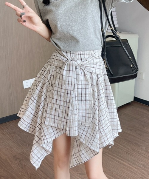 スカート シャツ巻き風 チェック柄スカート : ZOZOTOWN Yahoo!店