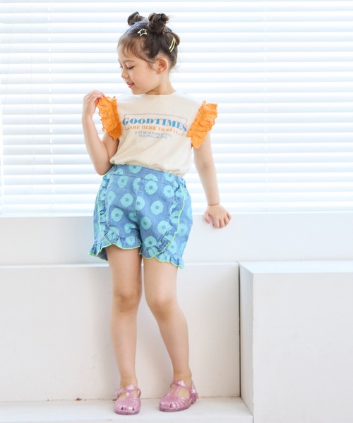 MARKEY'S パンツ はなはなデニムフリルキュロットパンツ キッズ