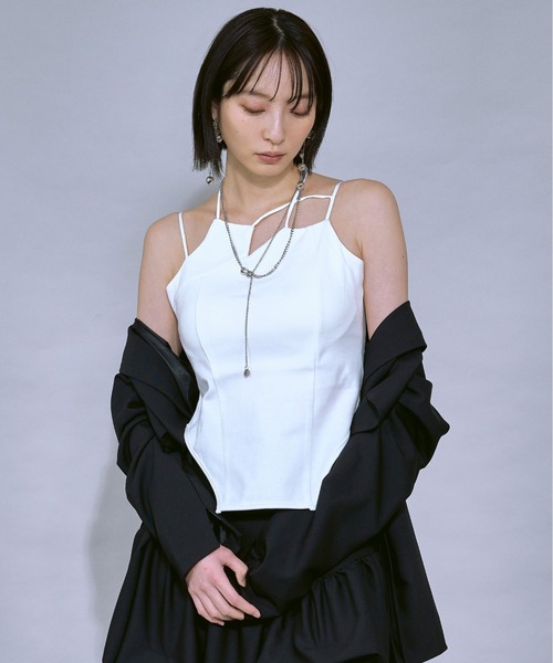 GUCCI ブラック キャミソール M Ezick キャミソール Design neck カップインキャミソール