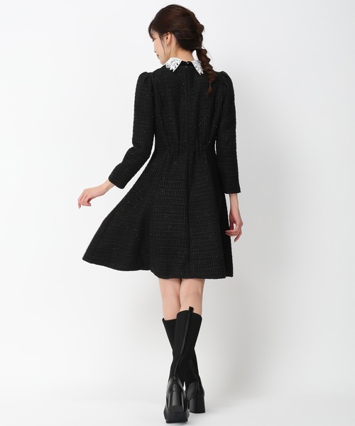 「MISCH MASCH」 7分袖ワンピース S ライトグレー レディース_画像8