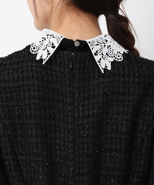 「MISCH MASCH」 7分袖ワンピース S ライトグレー レディース_画像9