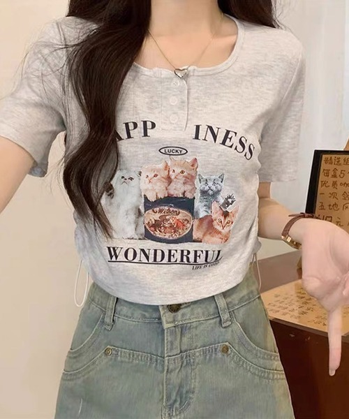 新品　超人気　SWEET SOUNDS チビTシャツ　ショート丈　Y2K セール】チビT 半袖 ショート丈 韓国ファッション y2k Tシャツ