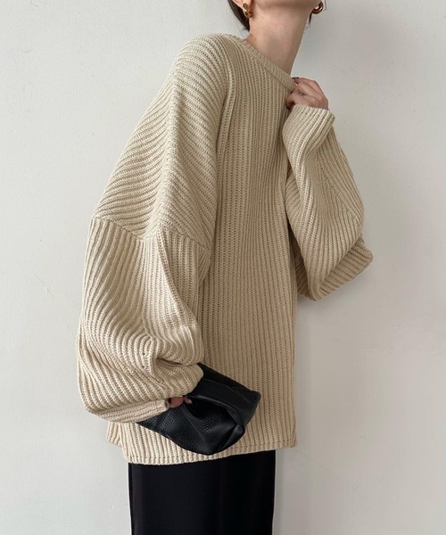 select MOCA by son」 長袖ニット FREE チャコールグレー レディース