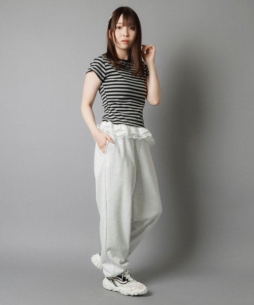 tシャツ 「レイヤード風ドッキングプルオーバー」 レディース 92103923_1_1.jpg