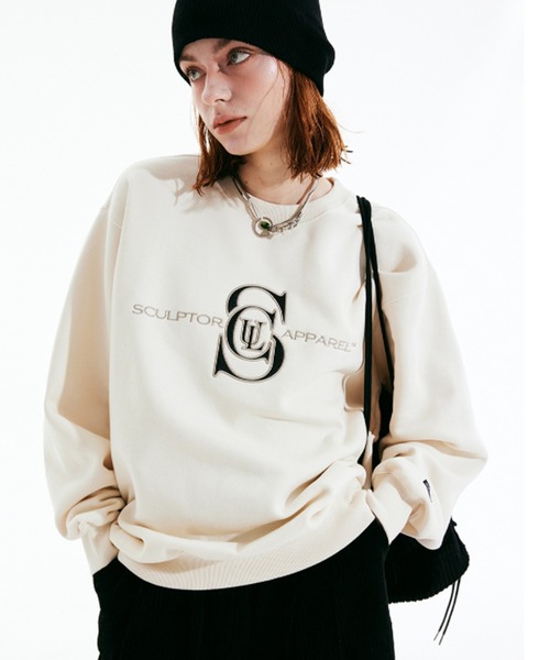 「SCULPTOR」 スウェットカットソー LARGE アイボリー レディース