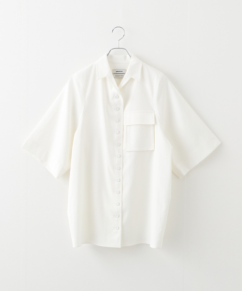 ブラウス シャツ 「GABRIEL LEE」HALF-SLEEVED LINEN SHIRT：シャツ レディース