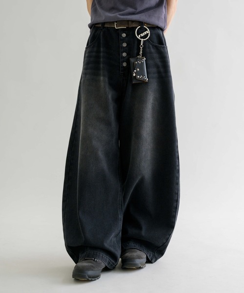 epnok ジーンズ 「EPNK」Button fly wide denim pants / ボタン
