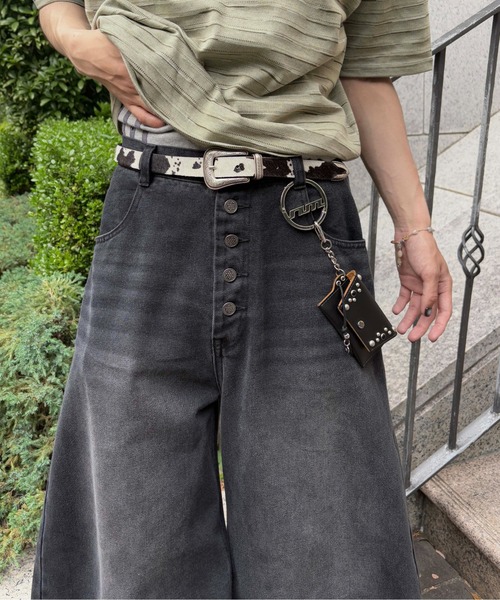 epnok ジーンズ 「EPNK」Button fly wide denim pants / ボタン