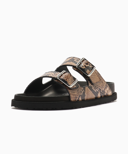 【Birkenstock 1774】 Arizona snake-effectレザーサンダル Arizona snake-effect leather sandals in neutrals