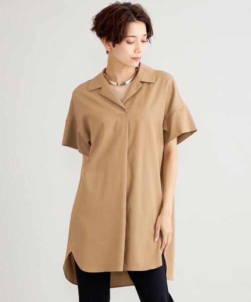 「EVEX by KRIZIA」 半袖シャツ 40 ベージュ レディース