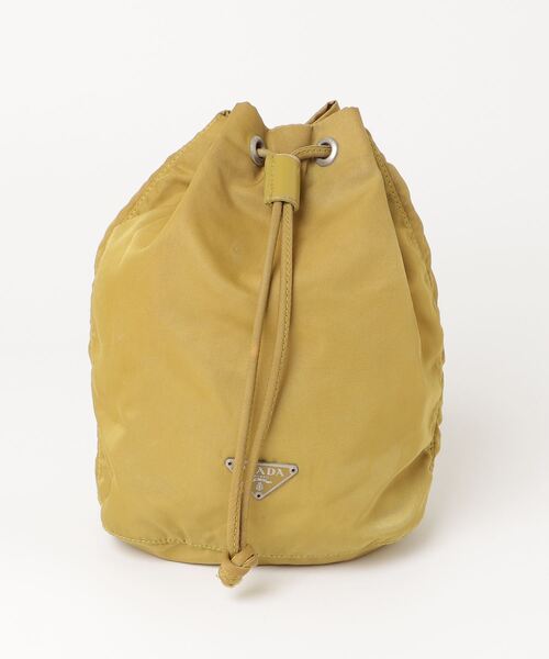【PRADA】レザー ポーチ★1BC238_2CYS_F0287_V_OVO★イエロー Amber Leather Pouch | PRADA