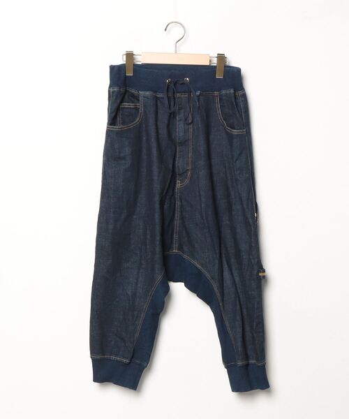 mercibeaucoup サルエルデニム　サルエルパンツ　ストレッチ　細見え メルシーボークー mercibeaucoup サルエルパンツ デニム 0 青