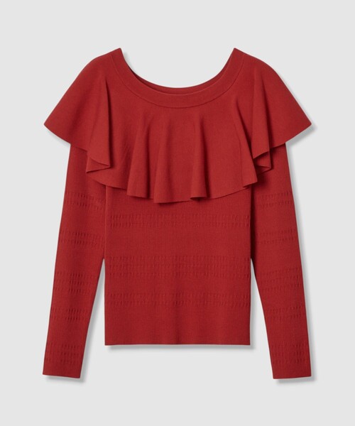 ニット セーター 「LOULOU WILLOUGHBY」ラッフルオフショルプルオーバー レディース LOULOU WILLOUGHBY ニット セーター 「LOULOU WILLOUGHBY