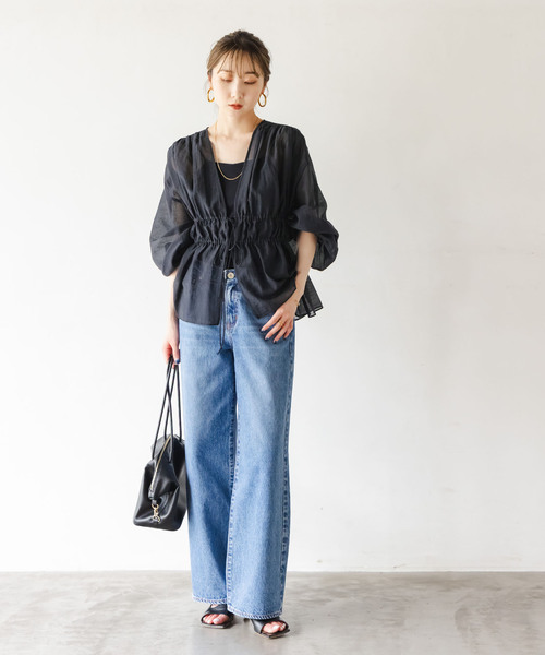 NOBLE♡シアー楊柳ギャザーブラウス シアー楊柳ギャザーブラウス | ノーブル(Noble) | マルイウェブチャネル