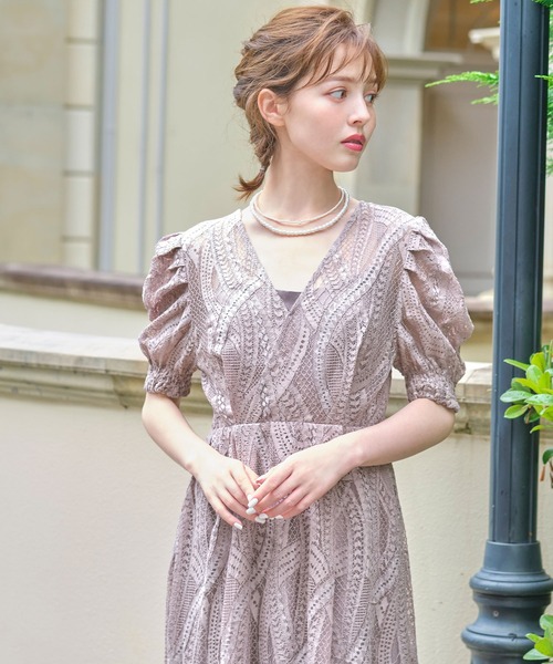 「GIRL」 半袖ワンピース M ブルーグレー レディース_画像7