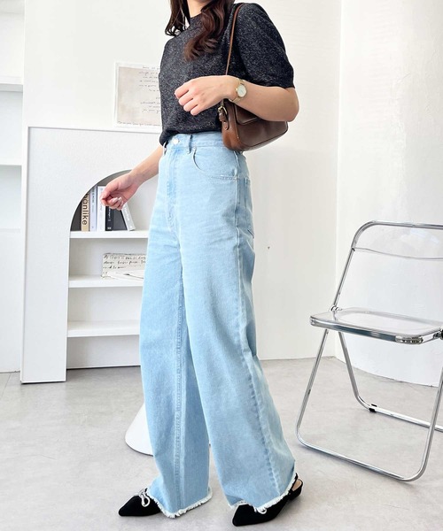 「nelliy.」 デニムパンツ LARGE ピンク レディース