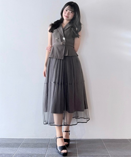 NOMAE ワンピース NOMAE ワンピース テーラードジレドッキングワンピース