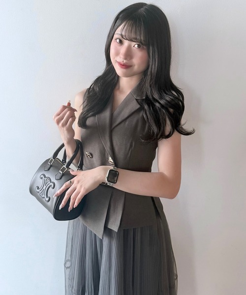 NOMAE テーラードワンピース NOMAE ワンピース テーラードジレドッキングワンピース