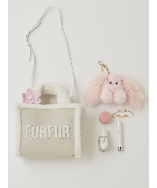 fur fur - 専用出品　furfur ノベルティ　バッグ　ブラウン FURFUR（ファーファー）の「バイカラーミニボストン（ボストン
