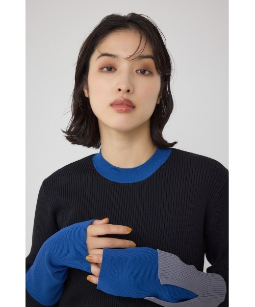 PLUS（AZUL BY MOUSSY） ニット セーター 「PLUS」カラーブロッキング