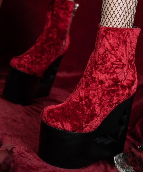 Charla Tedrick ブーツ デザインヒール 厚底ショートブーツ レディース