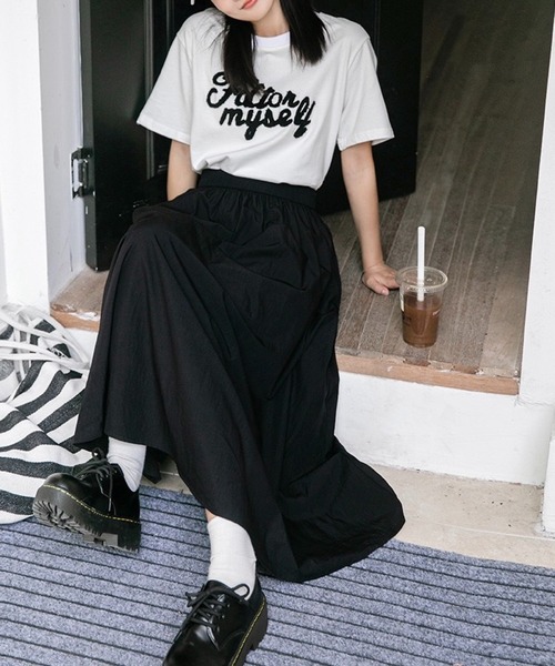 SHOUYO スカート 「2色展開」ナイロンストレッチウエストAライン