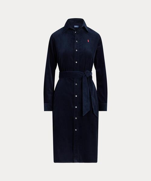 POLO RALPH LAUREN ベルテッド コーデュロイ シャツドレス POLO RALPH LAUREN（ポロ ラルフ ローレン）の「ベルテッド