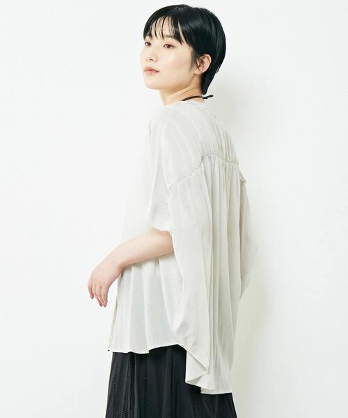 「MELROSE claire」 半袖ブラウス FREE レッド レディース_画像4