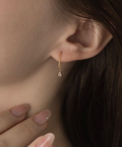muku ピアス PIERCE / DROP ZIRCONIA レディース : ZOZOTOWN