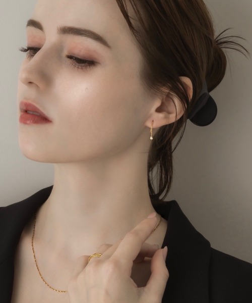 ✴️最高級✨ハイグレード✨スプリング✨ローズゴールド　ピアス　ネックレス別売り muku ピアス PIERCE / DROP ZIRCONIA レディース : ZOZOTOWN