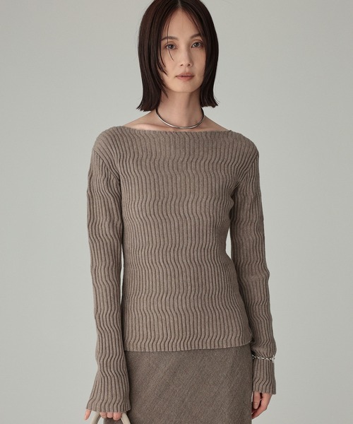 BABYLONE（バビロン） ニット セーター シアリングガーターニットプル