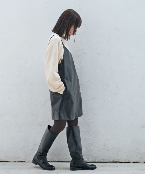 AKTE（アクテ） ワンピース フェイクレザーミニワンピース : ZOZOTOWN