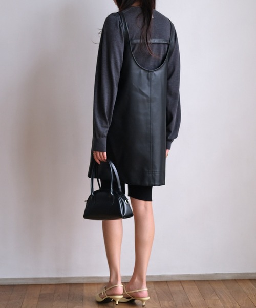 AKTE（アクテ） ワンピース フェイクレザーミニワンピース : ZOZOTOWN