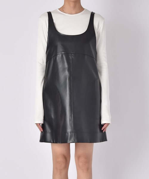 AKTE（アクテ） ワンピース フェイクレザーミニワンピース : ZOZOTOWN