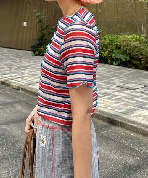 「HELLO.SANFRANCISCO」 半袖カットソー ONE SIZE グリーン レディース_画像9