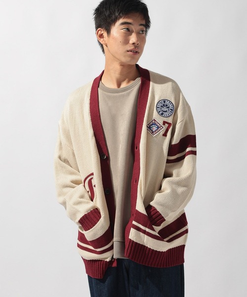 niko and... バックロゴカーディガン niko and… カーディガン レタードニットVネックカーディガン