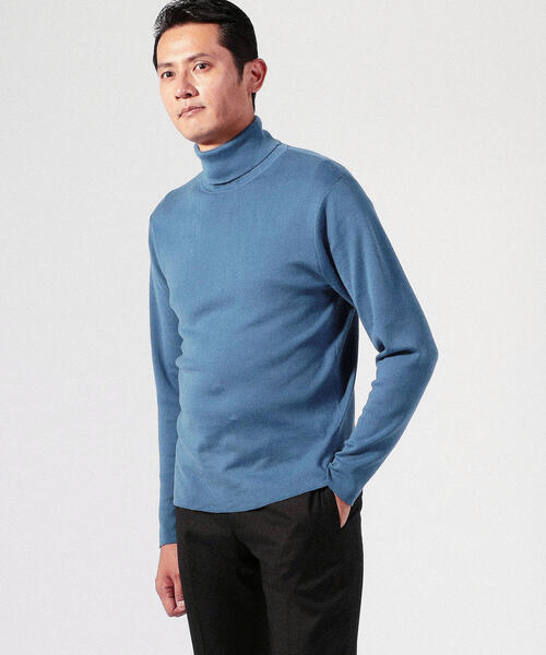 ライトブルータートルネックセーター TOMORROWLAND（トゥモローランド） タートルネックニット S ライト