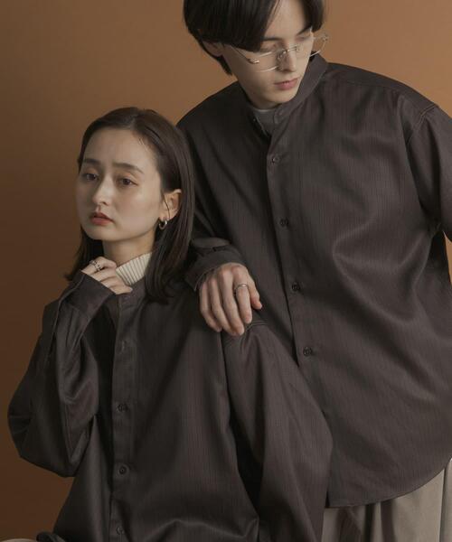 SENSE OF PLACE by URBAN RESEARCH シャツ ウールライクバンドカラー SENSE OF PLACE by URBAN RESEARCH シャツ ウールライクバンドカラー