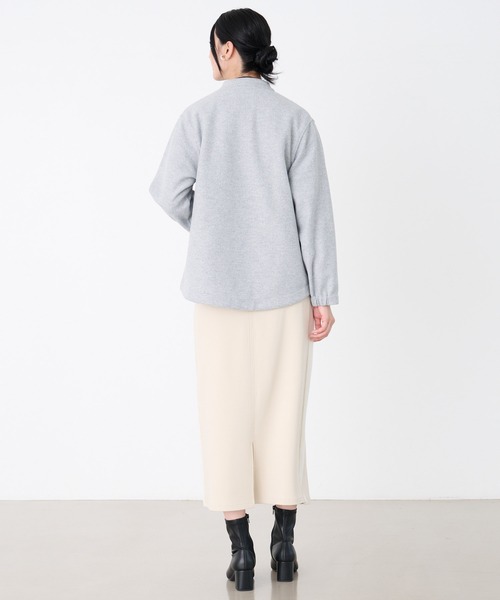 たまちゃん【ASYMM】クラウド コクーン ジャケット　グレー　ぞうねこ POMPOM FAUX ファージャケット（その他アウター）｜LAGUA GEM