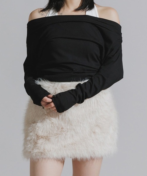 Chick スカート Faux Fur Knit Mini Skirt / フェイクファーニットミニ