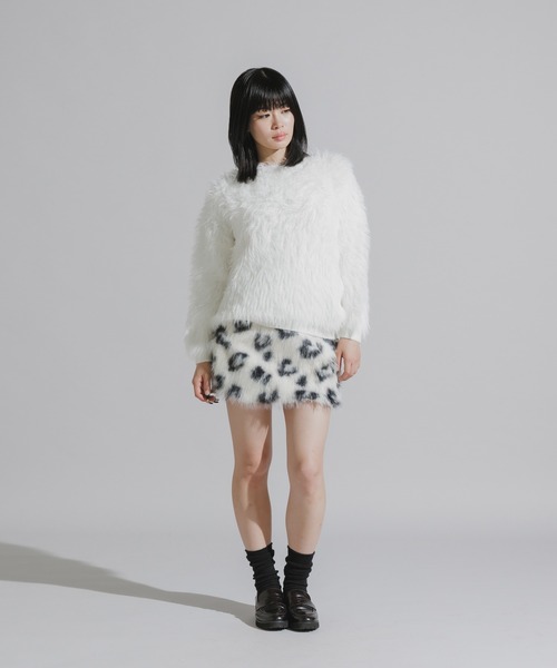 Chick スカート Faux Fur Knit Mini Skirt / フェイクファーニットミニ