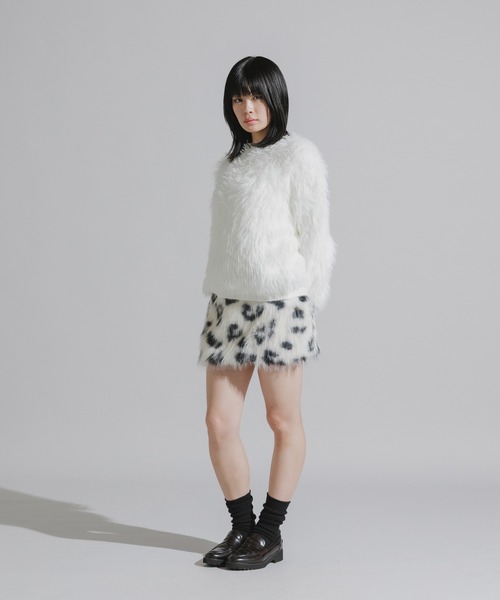 Chick スカート Faux Fur Knit Mini Skirt / フェイクファーニットミニ