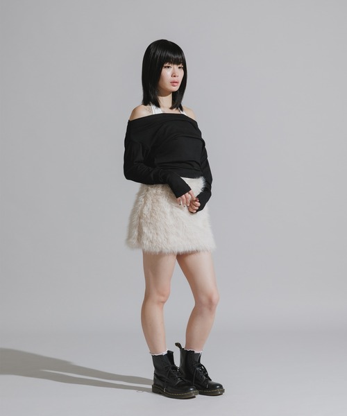 Chick スカート Faux Fur Knit Mini Skirt / フェイクファーニットミニ