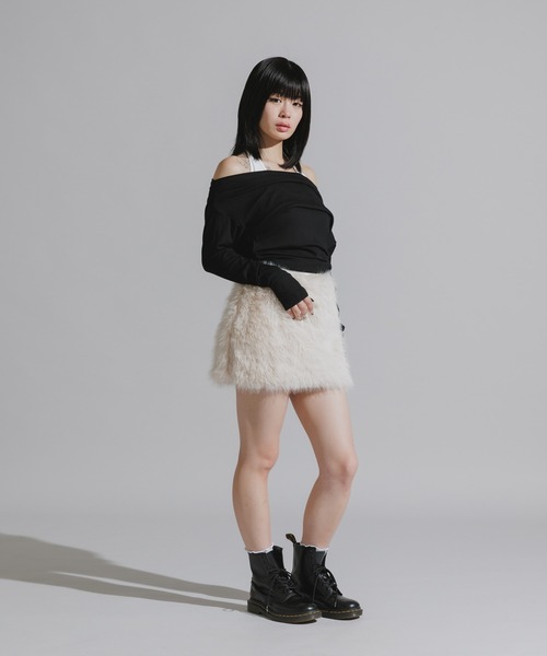 Chick スカート Faux Fur Knit Mini Skirt / フェイクファーニットミニ